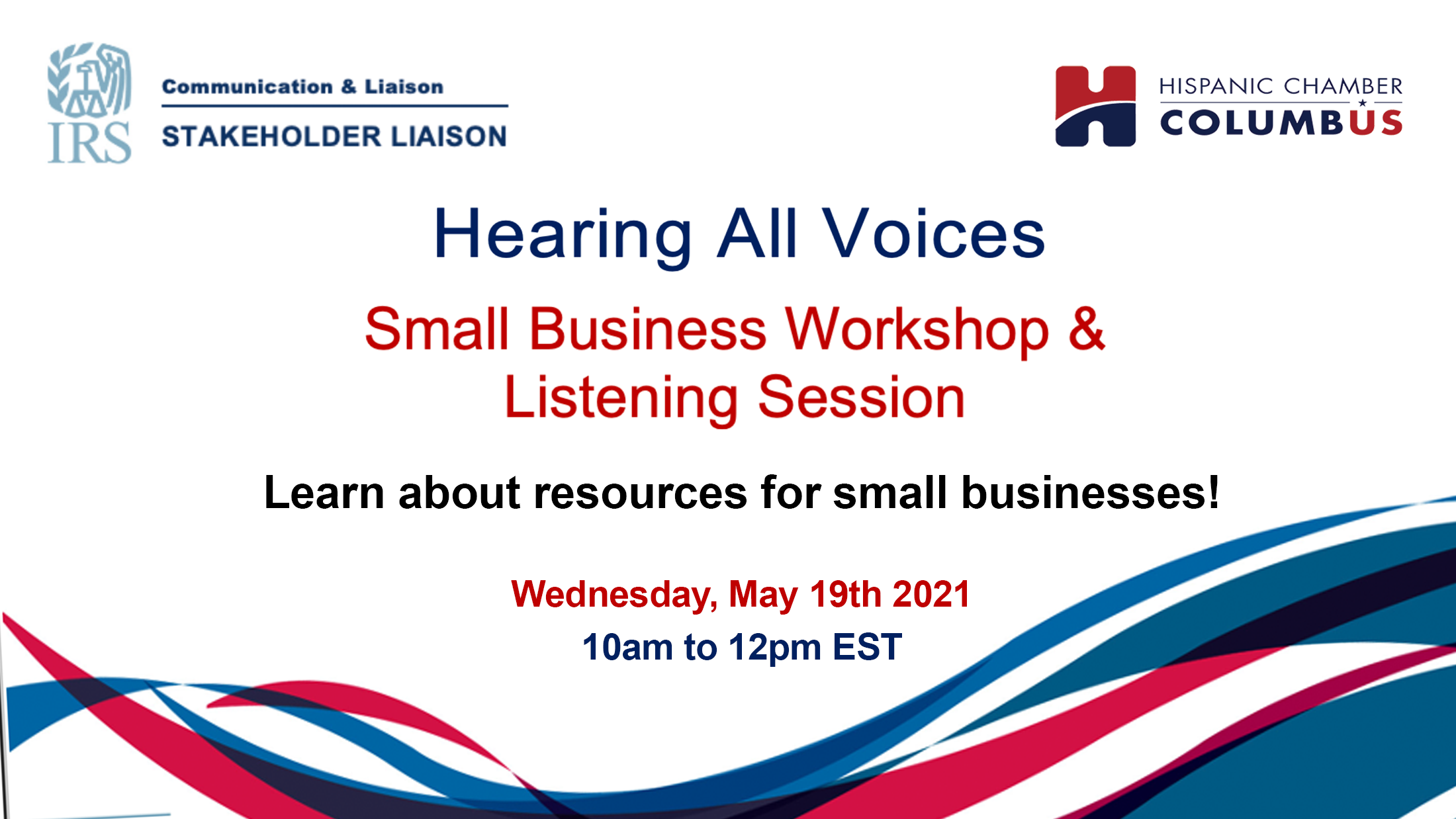 IRS Hearing All Voices Small Business Meeting  | HCC Event