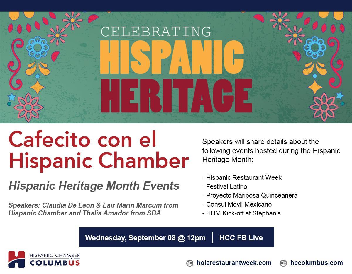 Cafecito con la Camara Hispana: Hispanic Heritage Month Events | HCC Event